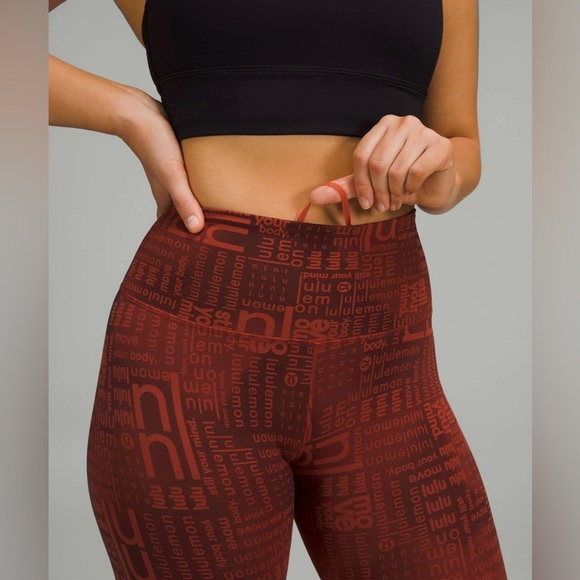 Lululemon Wunder Train Contour Fit Tight 25" Lululemon Ombre Red Multi - size 6 - Picture 3 of 10